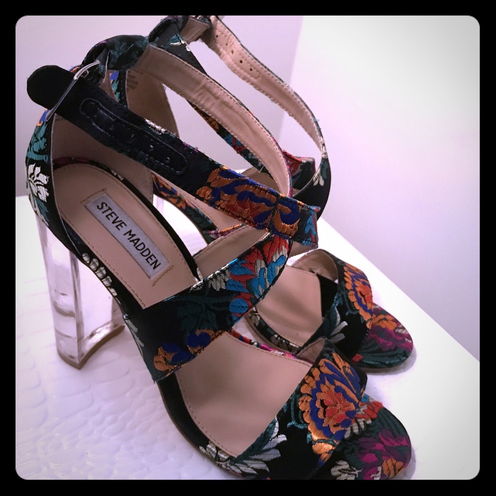 Steve Madden - Tropical Glass Heels! Like New 8.5
