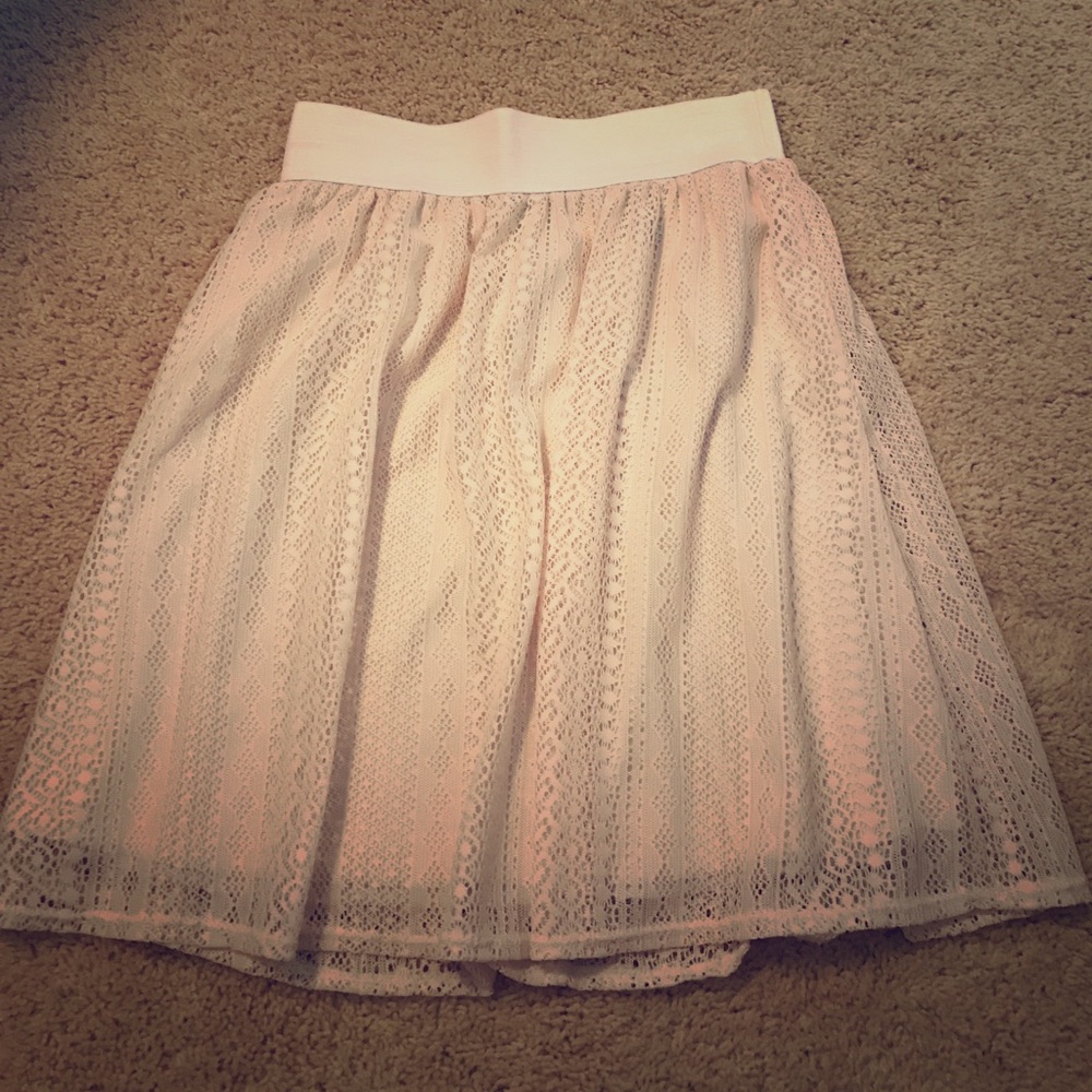 Cream lace skirt
