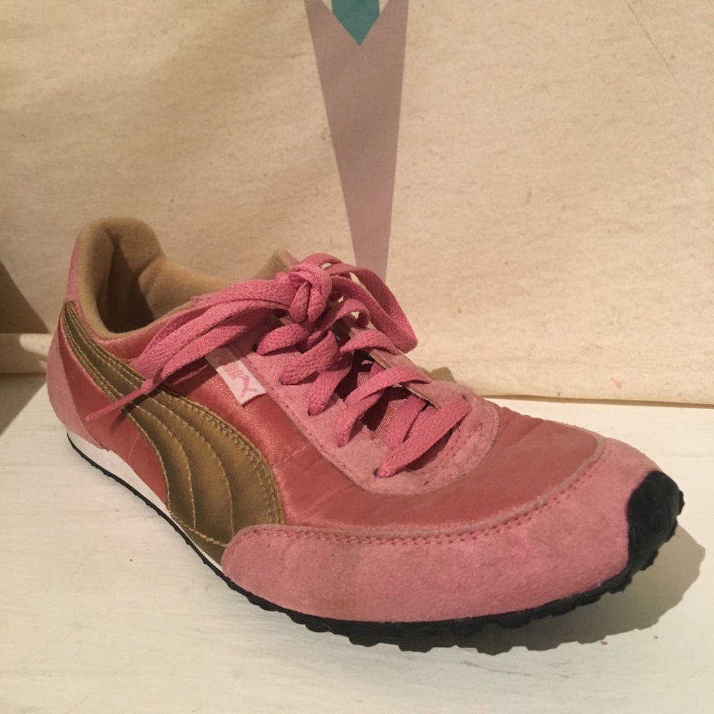 Puma Pink Satin & Bronze Fashion Sneakers