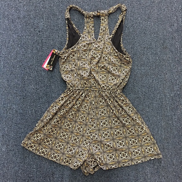 Colorful Multi-Patterned Racerback Romper - Picture 2 of 4