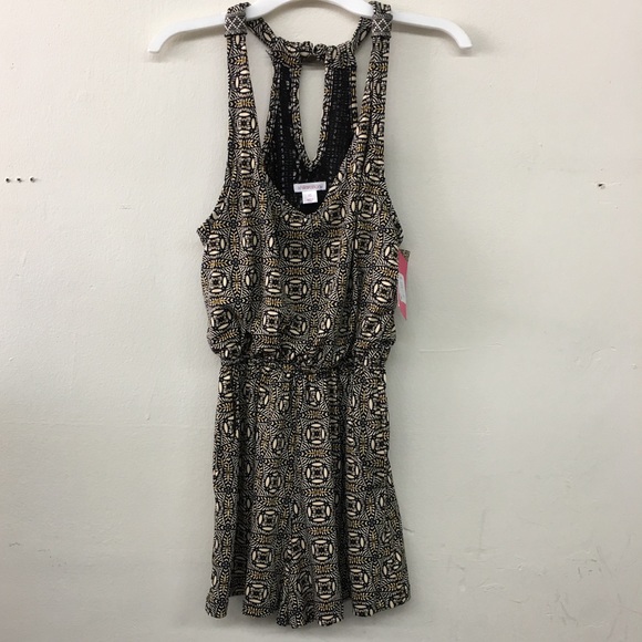 Colorful Multi-Patterned Racerback Romper - Picture 4 of 4