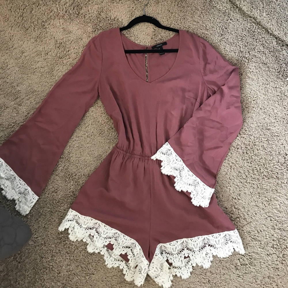 Mauve/pink long sleeve romper