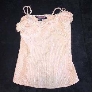 Vineyard Vines Pink Seersucker Top