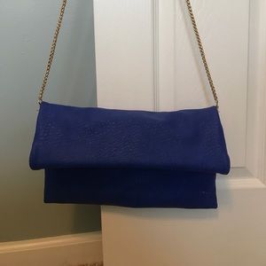Torrid Cobalt Blue Foldover Clutch on a Chain