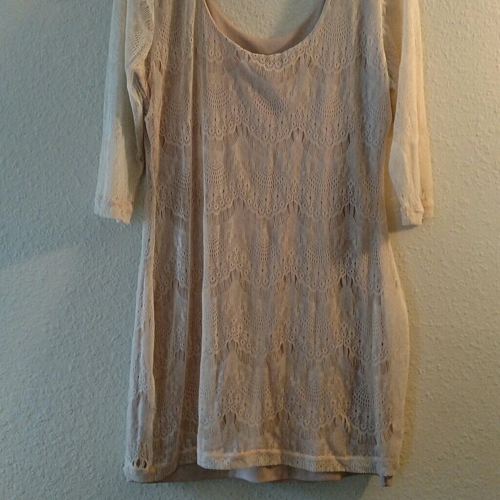 Beige laced dress
