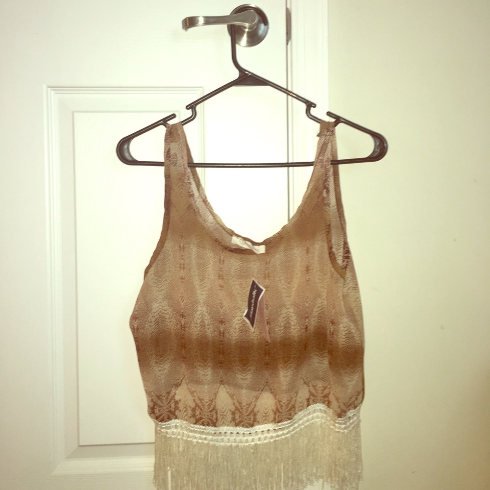 Fringe Tan Top