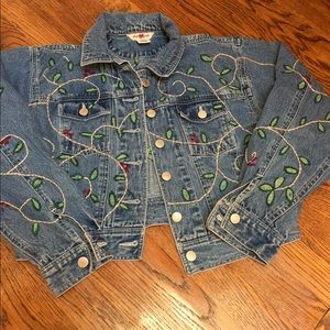 Gap denim vine & leaves embroidered jacket
