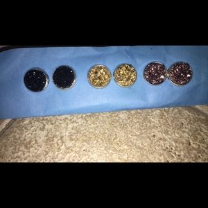 Beautiful stainless steel druzy earrings!