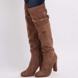 Charlotte Russe Knee-High Belted Boots