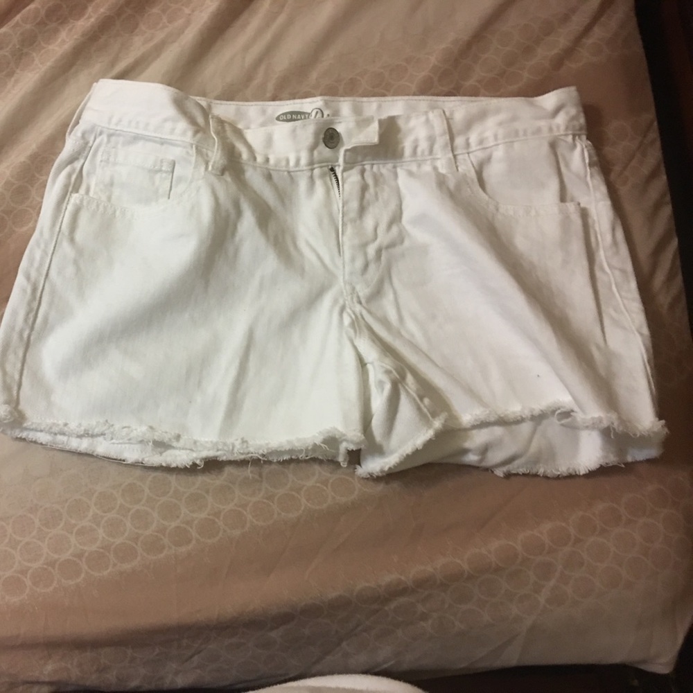 White jean shorts