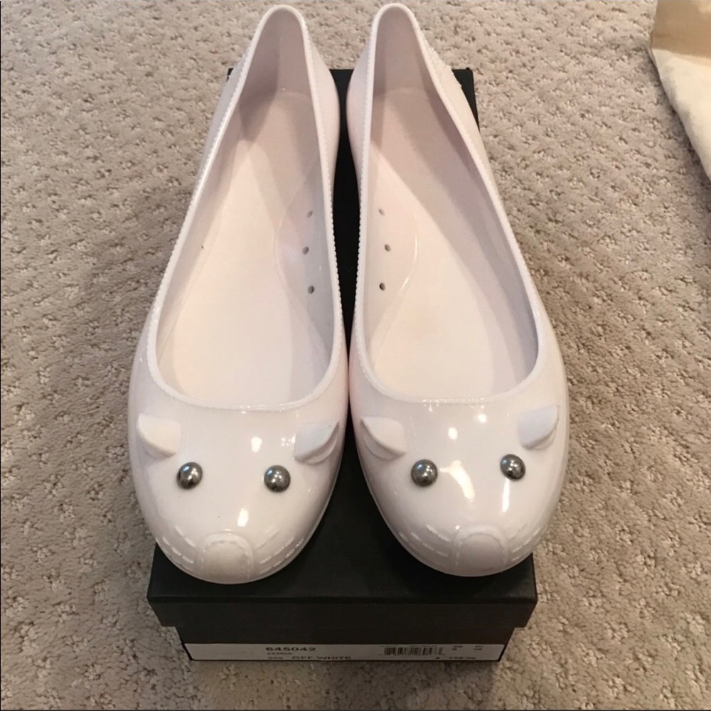 MARC JACOBS WHITE JELLY FLATS