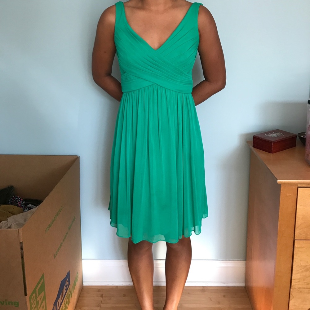David's bridal clover green dress
