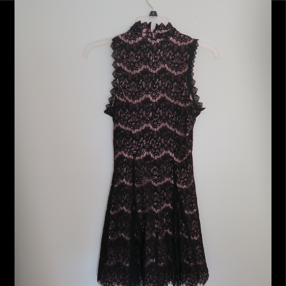 Black and nude halter dress