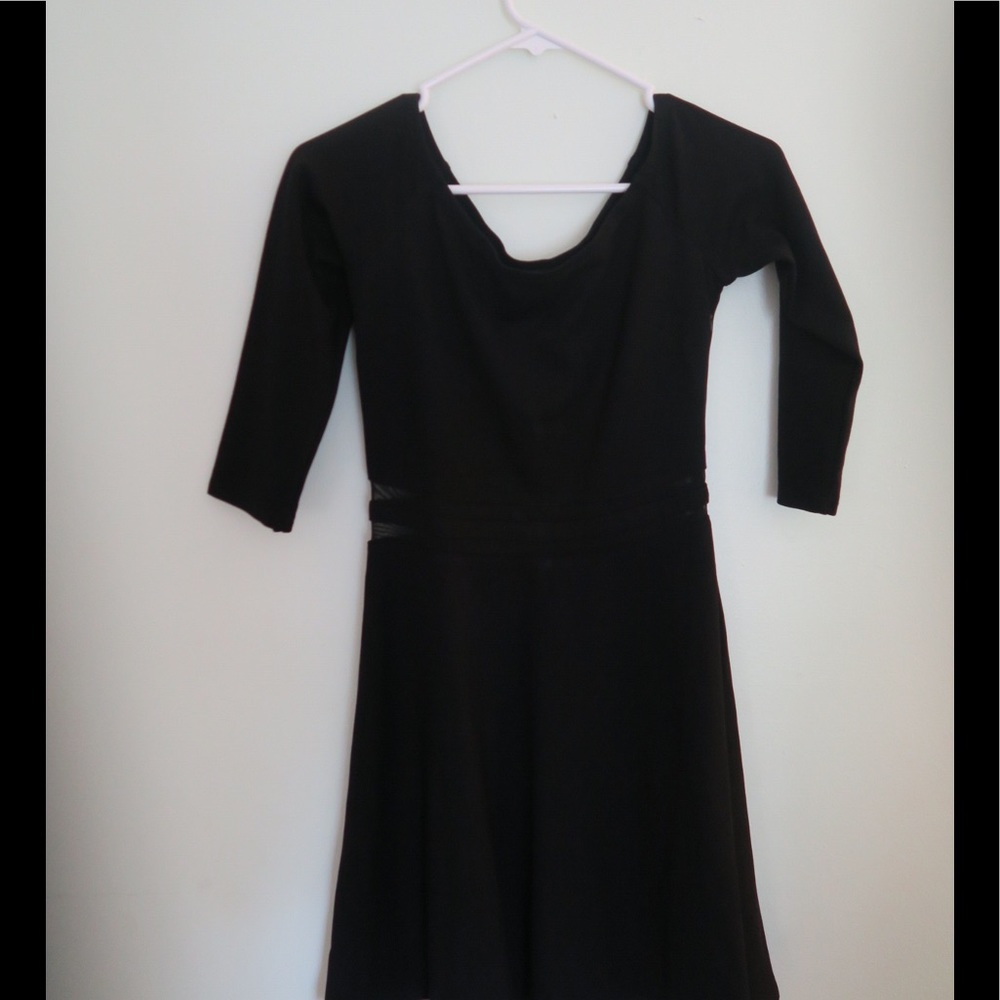 Black skater sheer cut out dress