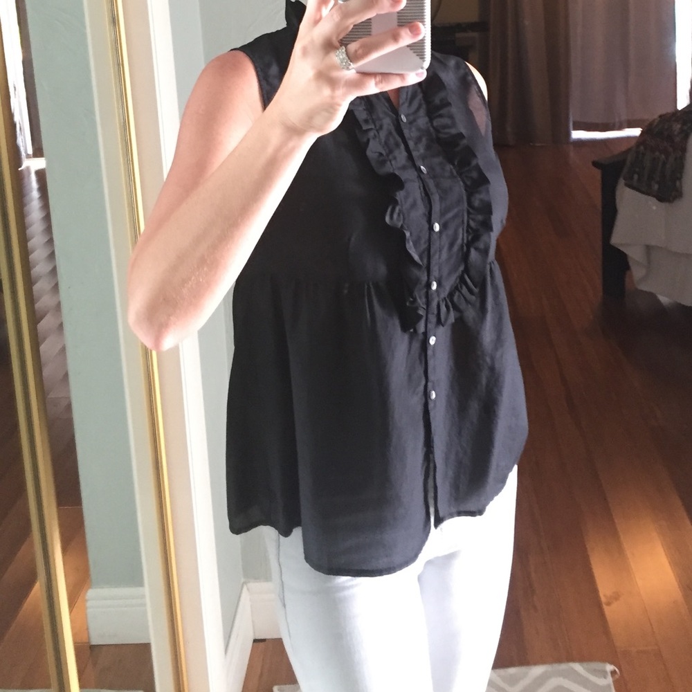 Sleeveless Ruffle Top