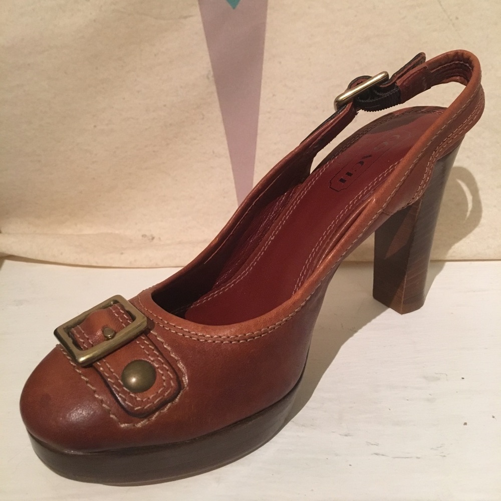 Coach Leather Buckle Pumps