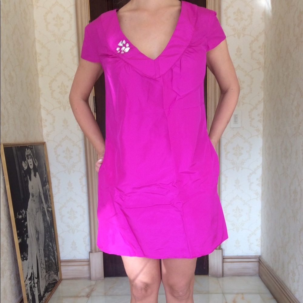 Hot pink girly party dress.