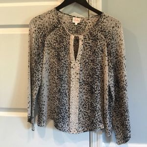 Long sleeve silk top
