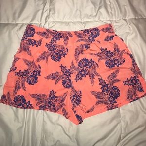Coral and navy shorts
