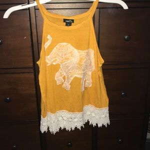 Embroidered Elephant Crop Top