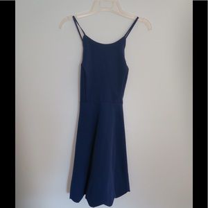 Navy halter scallop dress