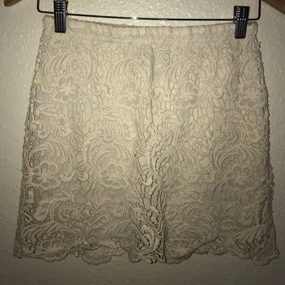 Cream lace skirt