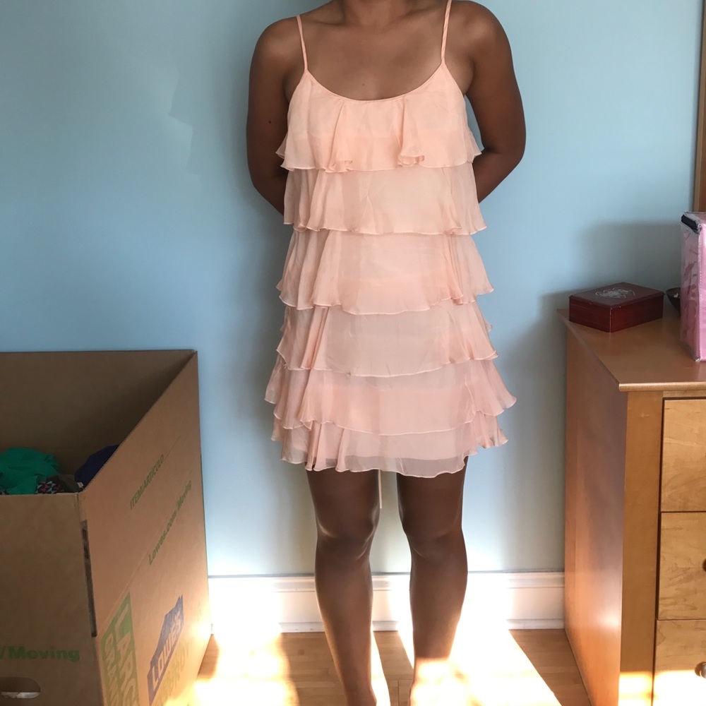 Pale pink tiered flirt dress