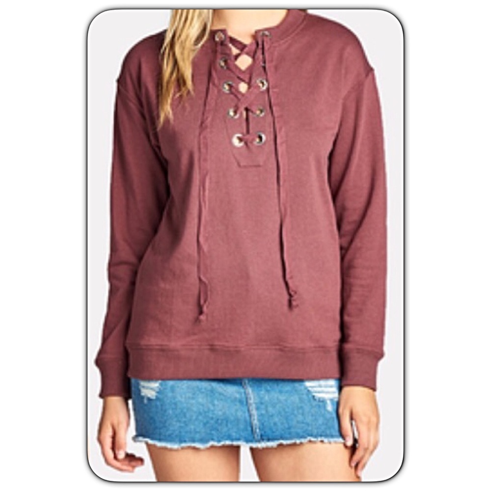 💥HOTSALE💥Weekend Wear Date Nite Laceup Top SM - Picture 5 of 6