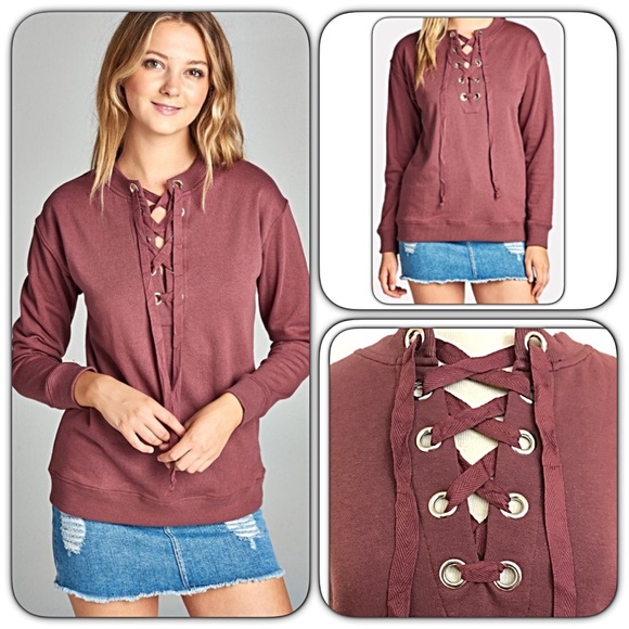 💥HOTSALE💥Weekend Wear Date Nite Laceup Top SM - Picture 2 of 6