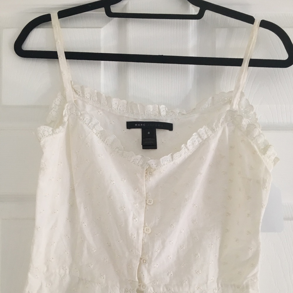 MARC JACOBS white eyelet button up top