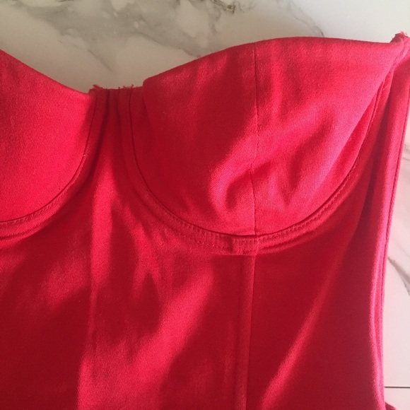 H&M Red Bustier Peplum Dress - Picture 6 of 6