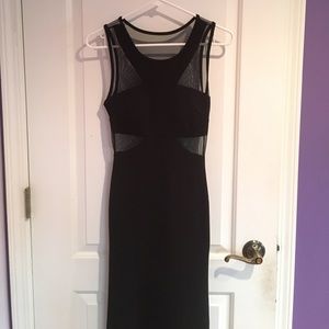 Lulu's Black Mesh Panel Maxi