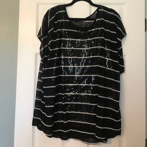 Striped/sequined Blouse from lane Bryant