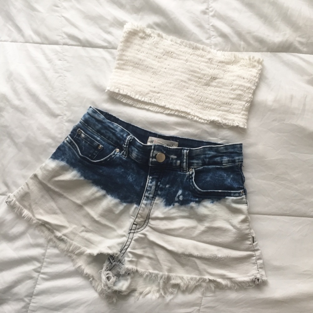 h&m dip dyed shorts