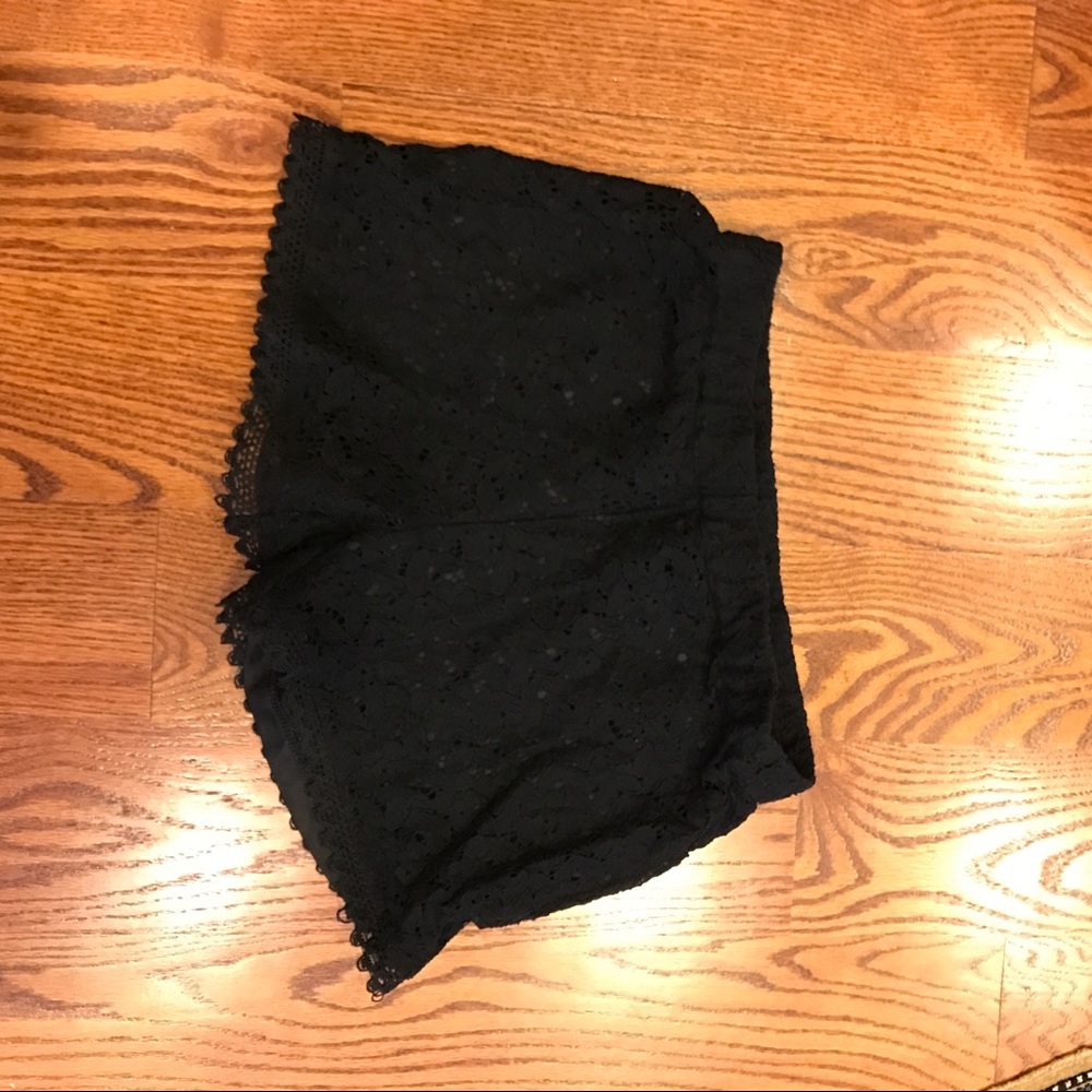 Black lace shorts