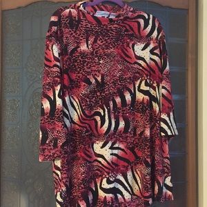 Animal print blouse with sequence