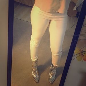 White leather TALL pants ( never worn)