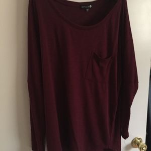 MAROON LONG SLEEVE TOP