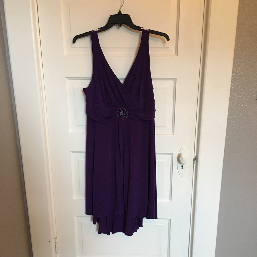 Purple dress with waist detail