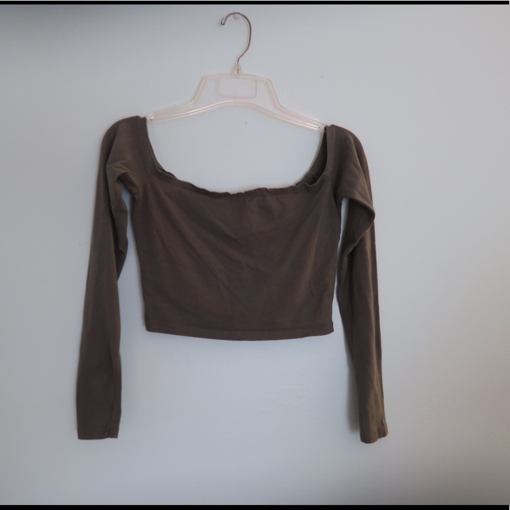 Off the shoulder olive crop top