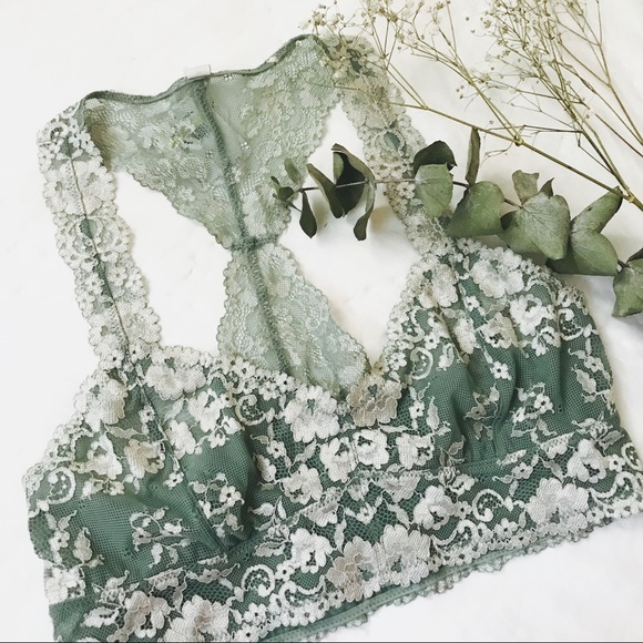 Free People Other - FP Green Wild Roses Bralette