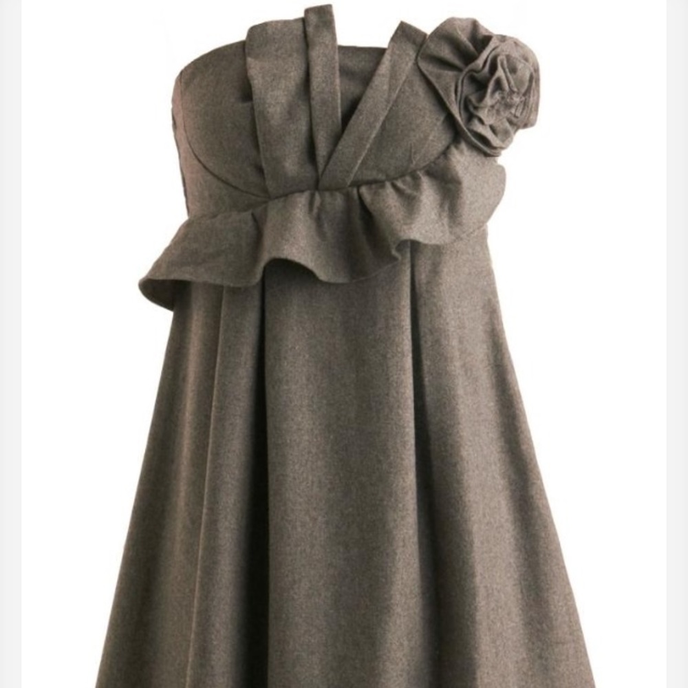 Strapless Sculpted Wool Dress.