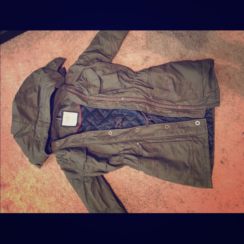 Olive Tommy Hilfiger Trench Coat