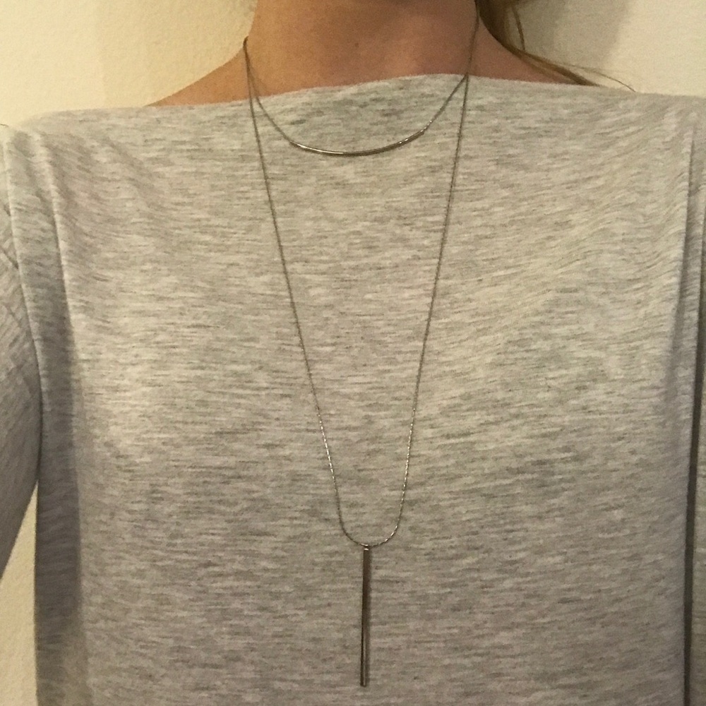 Silver layered necklace