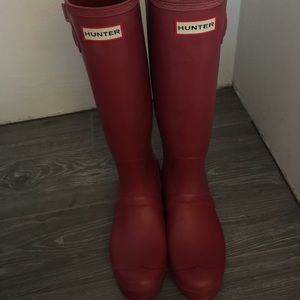 Red Hunter Boots Tall