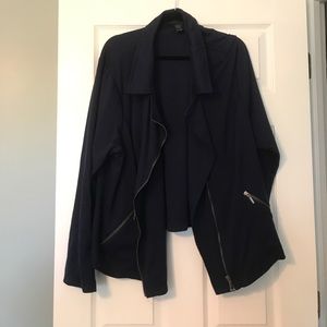 Navy Blue Moto Jacket from Torrid