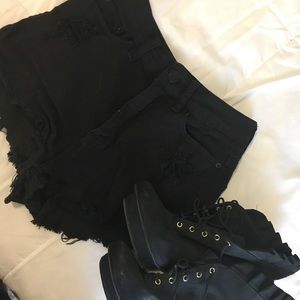BDG black high waisted shorts