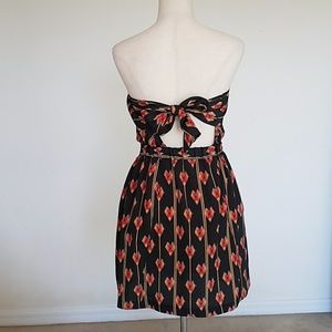 Strapless, tie-back Ikat Short Dress
