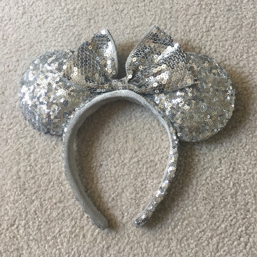 Official Disney silver Minnie Mouse ears