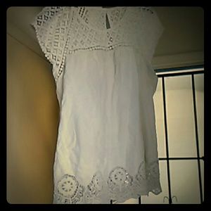 Cream lace cotton blouse